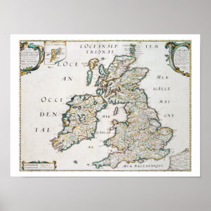 Map of Britain and Ireland, published Paris 1640 ( Poster