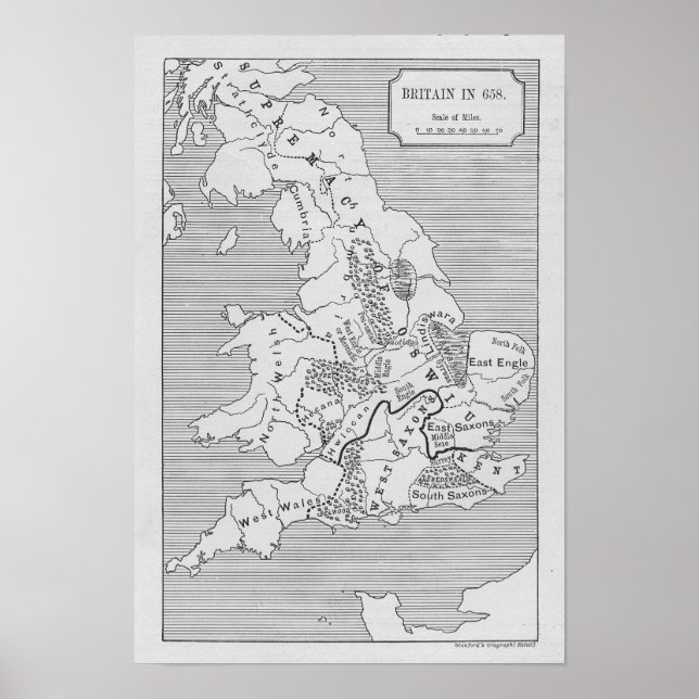 Map of Britain produced by Stanford's Poster (Front)