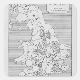 Map of Britain produced by Stanford's Square Sticker