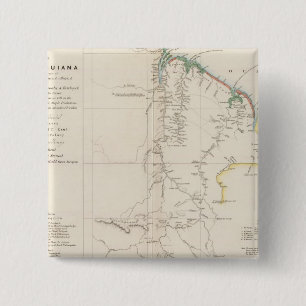 Map of British Guiana 2 Inch Square Button