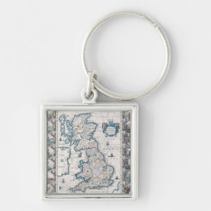 Map of British Isles 2 Keychain