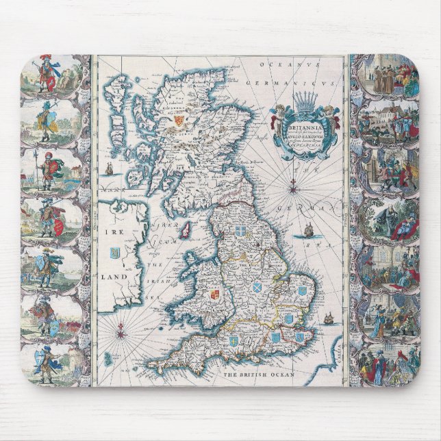 Map of British Isles 2 Mouse Pad (Front)