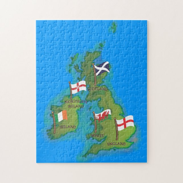 Map Of British Isles cartoon map Jigsaw Puzzle (Vertical)