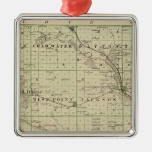 Map of Butler County, State of Iowa Metal Ornament
