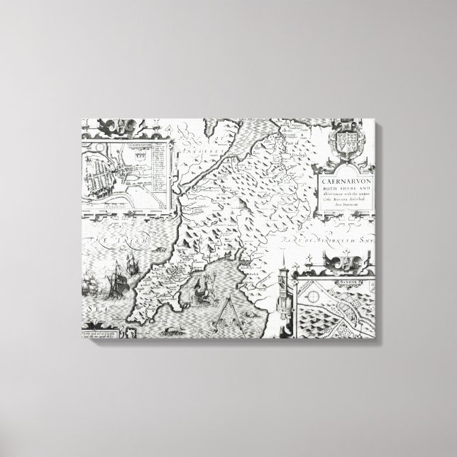 Map of Caernarvon, 1616 Canvas Print (Front)