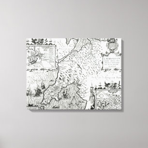 Map of Caernarvon, 1616 Canvas Print