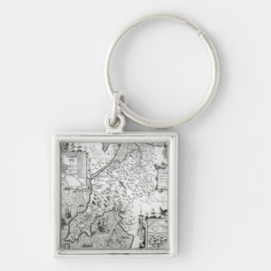 Map of Caernarvon, 1616 Keychain