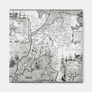 Map of Caernarvon, 1616 Magnet