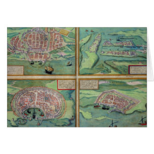 Map of Calais, Malta, Rhodes, and Famagusta, from
