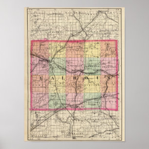 Map of Calhoun County, Michigan Poster