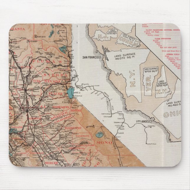Map of California 2 Mouse Pad (Front)