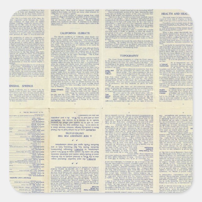 Map of California 3 Square Sticker (Front)