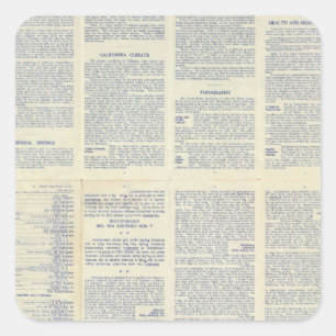 Map of California 3 Square Sticker