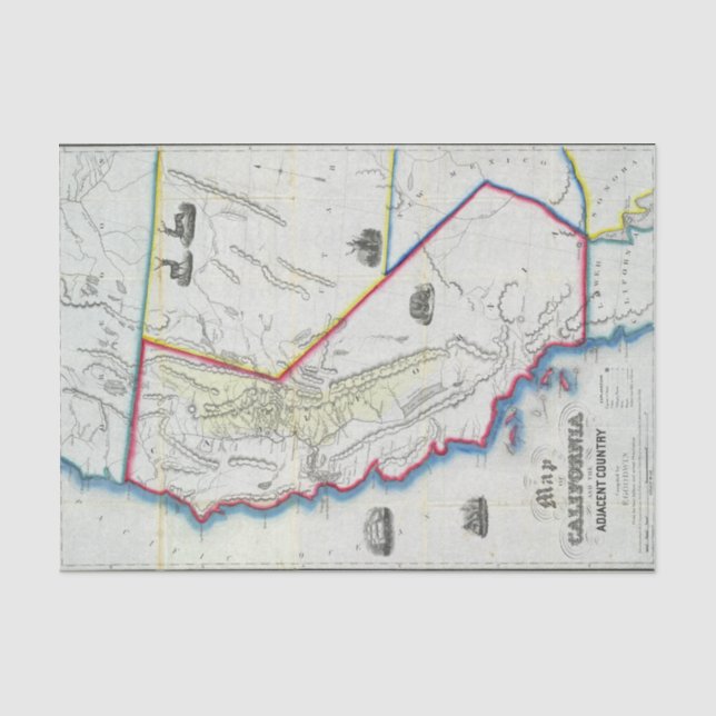 Map of California Tissue Paper (Front)