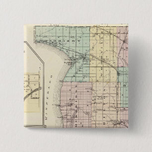 Map of Calumet County, State of Wisconsin 2 Inch Square Button