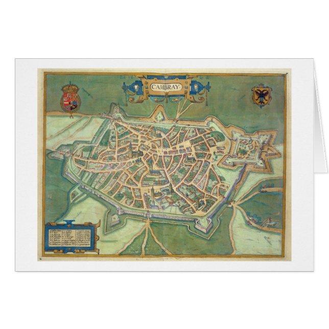 Map of Cambrai, from 'Civitates Orbis Terrarum' by (Front Horizontal)
