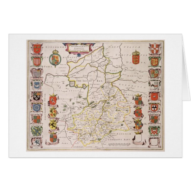 Map of Cambridgeshire, published Amsterdam c.1647- (Front Horizontal)