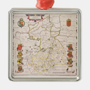 Map of Cambridgeshire, published Amsterdam c.1647- Metal Ornament