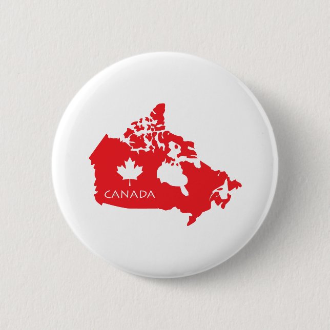 Map Of Canada 2 Inch Round Button (Front)