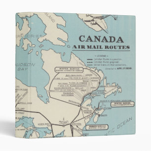 Map of Canada - Canada Air Mail Routes Binder