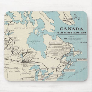 Map of Canada - Canada Air Mail Routes Mouse Pad