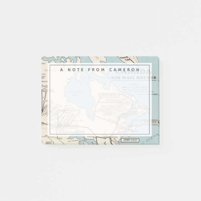 Map of Canada - Canada Air Mail Routes Post-it Notes (Front)