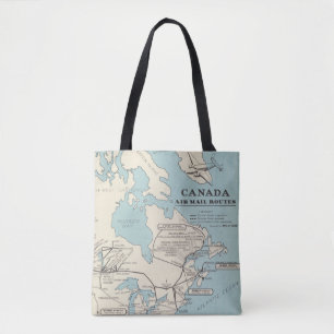 Map of Canada - Canada Air Mail Routes Tote Bag