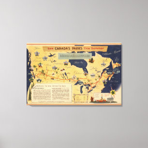 Map of Canada - Canada's Parks Canvas Print