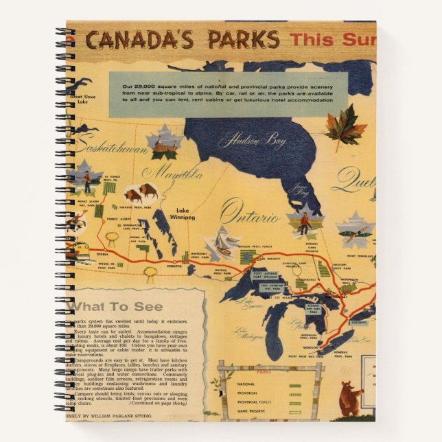 Map of Canada - Canada's Parks Notebook (Front)