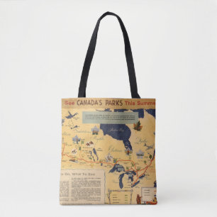 Map of Canada - Canada's Parks Tote Bag