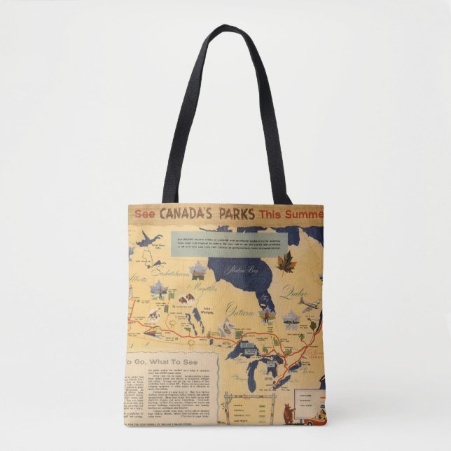 Map of Canada - Canada's Parks Tote Bag (Front)