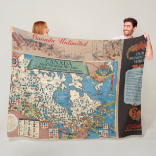 Map of Canada - Natural and Industrial Resources Fleece Blanket