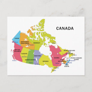 Map of Canada postcard
