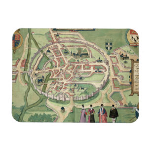 Map of Canterbury, from 'Civitates Orbis Terrarum' Magnet