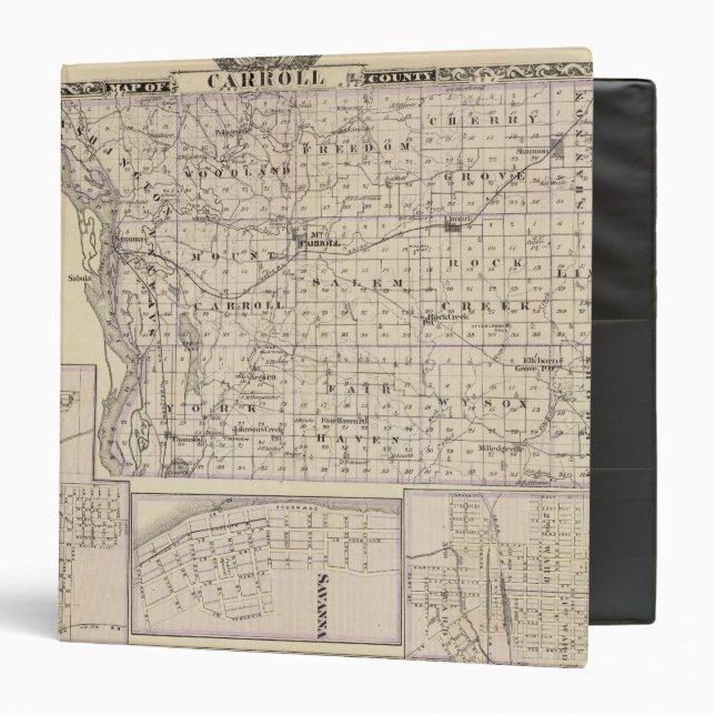 Map of Carroll County, Mt Carroll Binder (Front/Inside)