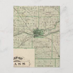 Map of Cass County Postcard
