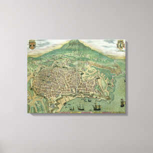 Map of Catania, from 'Civitates Orbis Terrarum' by Canvas Print
