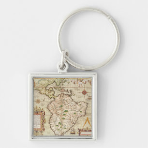 Map of Central and South America Keychain