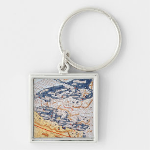 Map of central Europe, 1486 Keychain