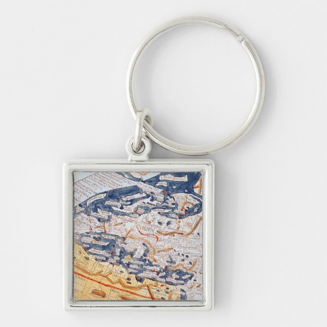 Map of central Europe, 1486 Keychain (Front)
