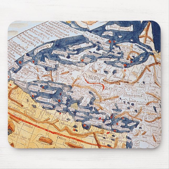 Map of central Europe, 1486 Mouse Pad (Front)