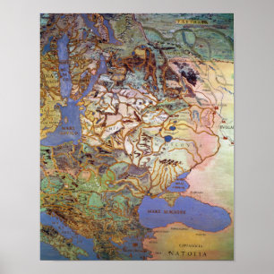 Map of Central Europe Poster