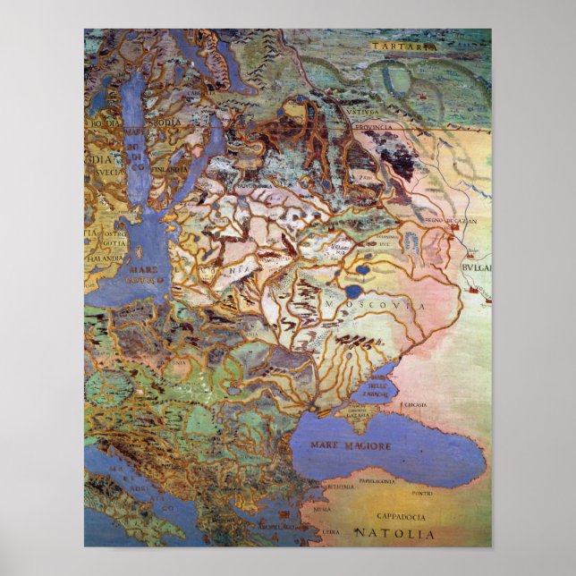 Map of Central Europe Poster (Front)