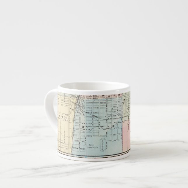 Map of Champaign, Urbana, Mattoon and Charleston Espresso Cup (Front Left)