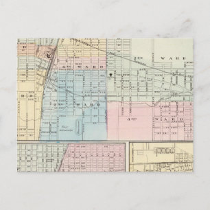 Map of Champaign, Urbana, Mattoon and Charleston Postcard