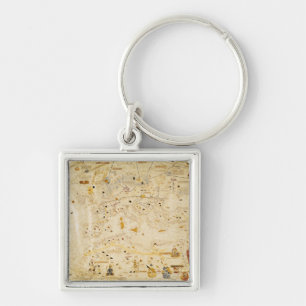 Map of Charles V, Map of Mecia Keychain