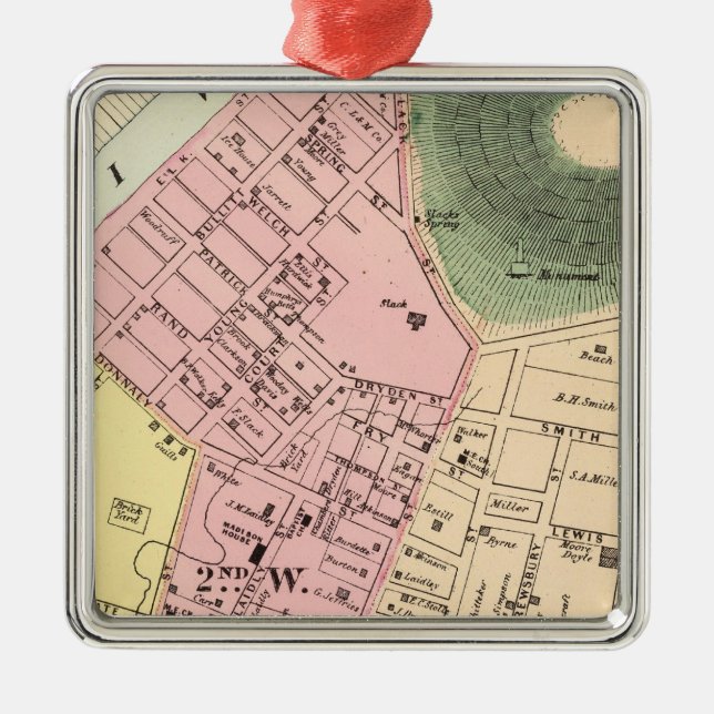 Map of Charleston, West Virginia Metal Ornament (Front)
