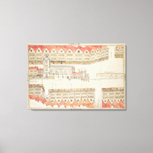 Map of Cheapside, London, 1585 Canvas Print
