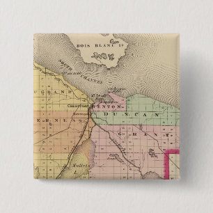 Map of Cheboygan County, Michigan 2 Inch Square Button