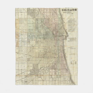 Map Of Chicago Fleece Blanket